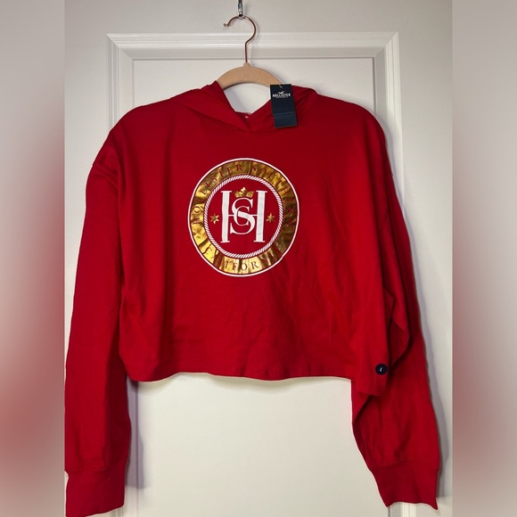 Red Hoodie Crop Top - Picture 1 of 6